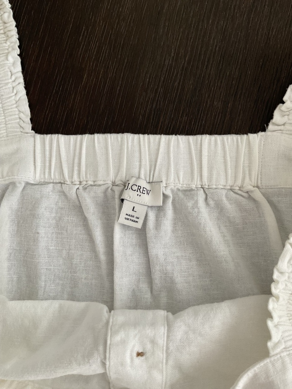 J. Crew White Ruffle-Strap Button Crop Top - Picture 5 of 7
